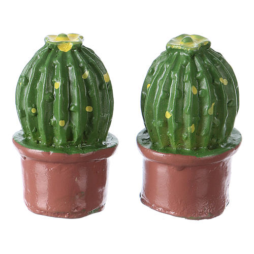 Vase with a Plant 2 pcs in Resin 3x2x2 cm for nativity 2