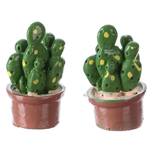 2 Cacti Plant Set 3x2x2 cm in Resin for Nativity 2