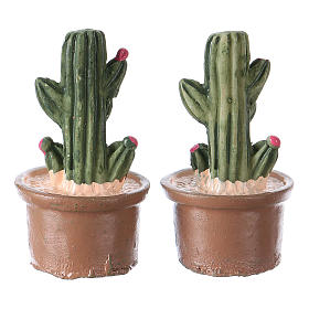 Vase and plant 2-piece-set 3x2x2 cm for Nativity Scene