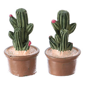 Vaso e pianta set 2 pezzi 3x2x2 cm per presepe
