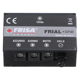 Control unit Frial One Star 30 light blue LEDs 60 white LEDs with fiber optic stars and music device for Nativity scene