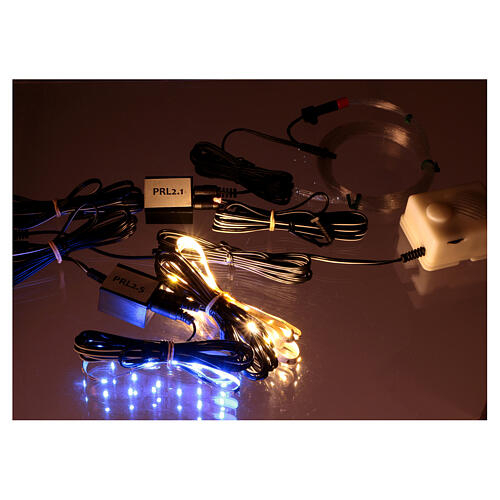 Centrala Frial One Star, 30 diody LED niebieskie, 60 diod LED białych, urządzenie muzyczne, gwiazdy światłowodowe 3