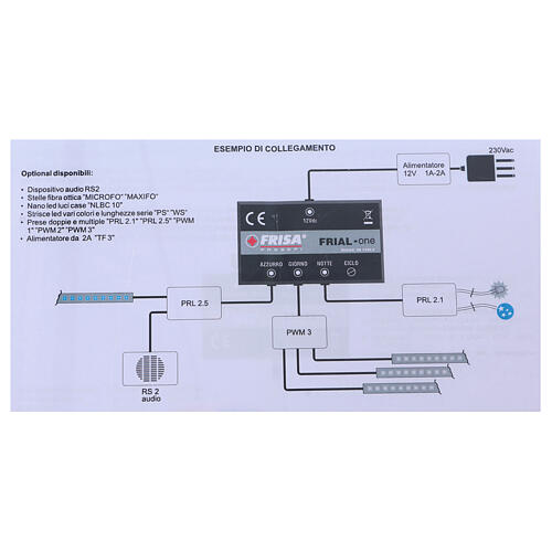 Controlador Frial One Music 30 LED azuis 60 LED brancos dispositivo musical para presépio 7
