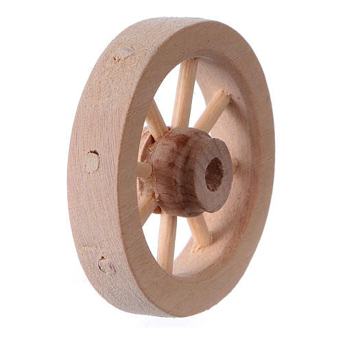 Carriage Wheel for Nativity light wood diameter 3.5 cm 3