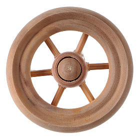 Roda para carrinho presépio madeira clara diâm. 3,8 cm