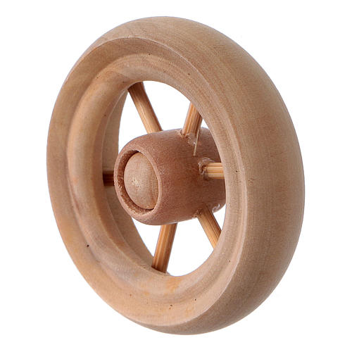 Roda para carrinho presépio madeira clara diâm. 3,8 cm 2