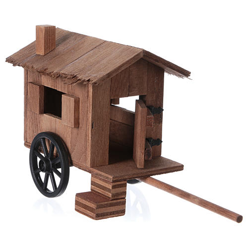 German-style cart for animals 11x20x8 cm for 10-12cm Nativity Scenes 3