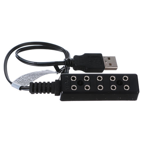 USB Kabel mit 5 Niederspannung Steckdosen 1