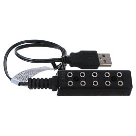 USB extension cord with 5 low-voltage outputs