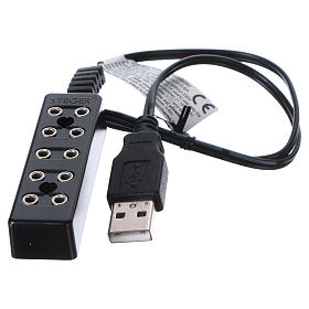 USB extension cord with 5 low-voltage outputs