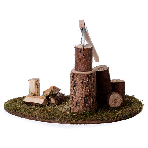 Woodcutter and timber for Nativity Scene 15 cm 3