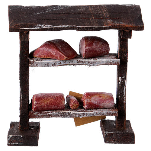 Banchetto carne in legno 9x8,5x4 cm per presepi di 7-8 cm 4