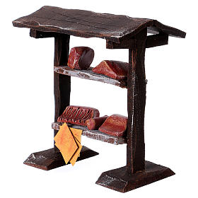 Wood meat counter figurine 11x10x5 cm, for 9 cm nativity