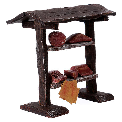 Wood meat counter figurine 11x10x5 cm, for 9 cm nativity 3