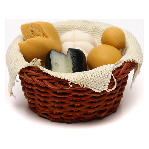 Cheese basket, Neapolitan Nativity scene 24 cm 1
