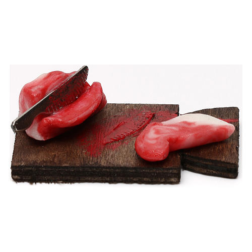 Tagliere carne con fetta per presepe napoletano con statuine da 24 cm 1