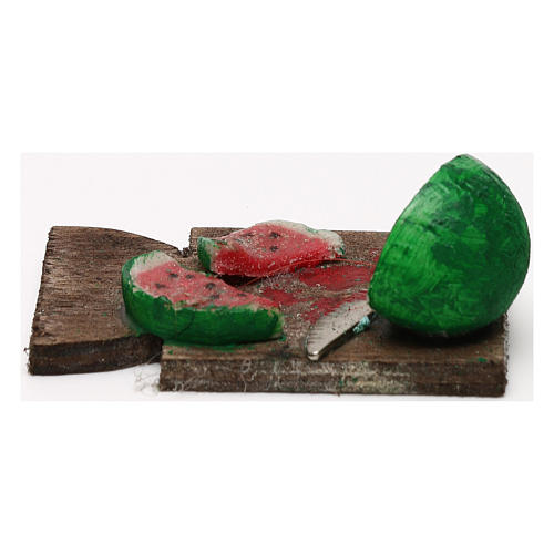 Cutting board with watermelon, Neapolitan Nativity scene 24 cm 3