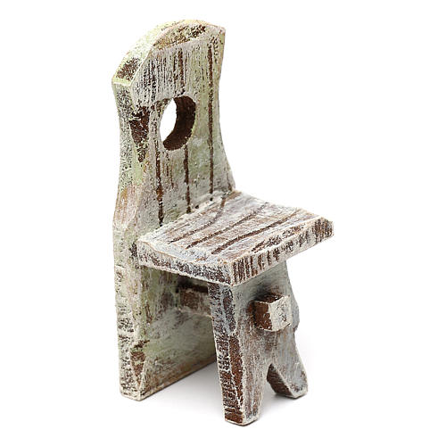 Chair with backrest, 10 cm nativity accessory 6x2x2 cm 1