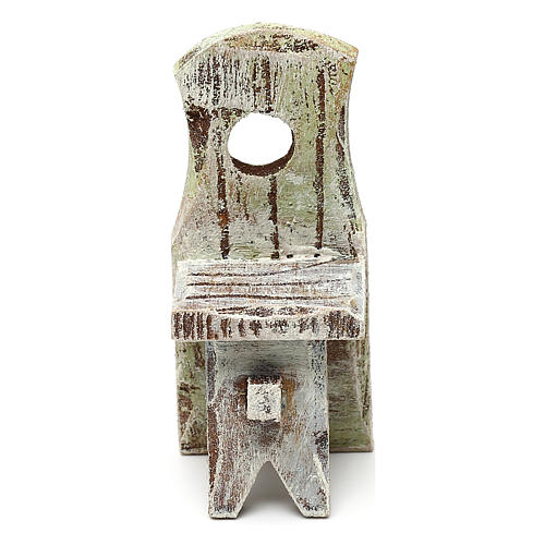 Chair with backrest, 10 cm nativity accessory 6x2x2 cm 2