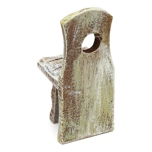 Chair with backrest, 10 cm nativity accessory 6x2x2 cm 3