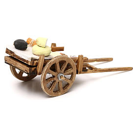 Neapolitan Nativity Scene: Cart with salami and cheese, 8 cm Neapolitan nativity