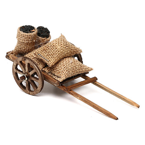 Carro con sacos de carbón 8 cm belén napolitano 1