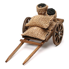 Neapolitan Nativity Scene: Cart with coal sacks, 8 cm Neapolitan nativity