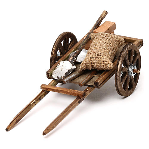 Carretto con mattoni presepe napoletano 8 cm 2