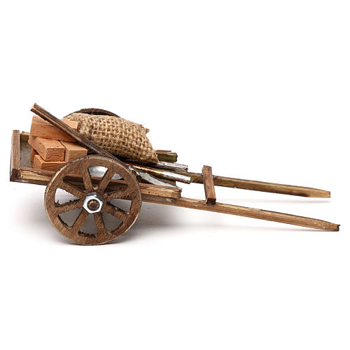 Carretto con mattoni presepe napoletano 8 cm 3