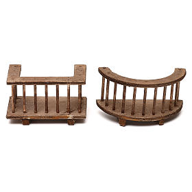 Dos modelos de balcón de madera belén napolitano 8 cm