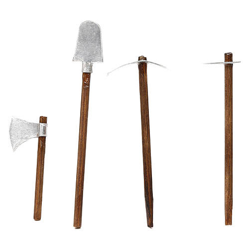 Work tools four types, 8 cm Neapolitan nativity 1