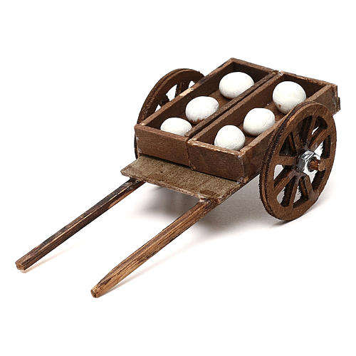 Push cart with bread dough, 8 cm Neapolitan nativity 1
