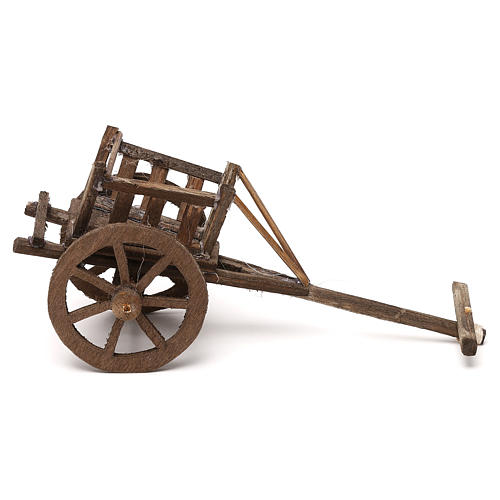 Carrinho para forragem em madeira para presépio napolitano com figuras de 12 cm de altura média 3