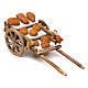 Wooden cart with bread, 8 cm Neapolitan nativity scene s2