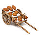Carro de madera con pan belén napolitano 8 cm s2