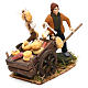 Cured meats cart with seller for Neapolitan Nativity scene 8 cm s2