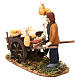 Cured meats cart with seller for Neapolitan Nativity scene 8 cm s3