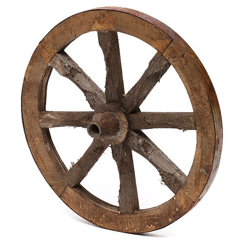 Zwei Holzräder für Krippe 20cm 3