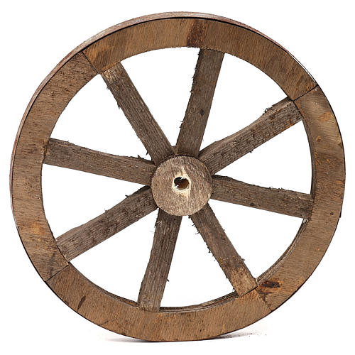 Zwei Holzräder für Krippe 20cm 4