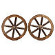 Pair of wheels for carriage in wood 20 cm s1