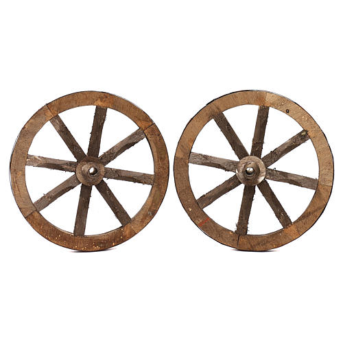 Pareja de ruedas para carro de madera cm 20 1