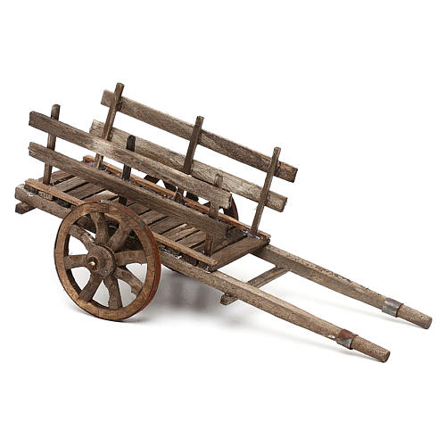 Wooden cart for Neapolitan Nativity Scene 14 cm 2