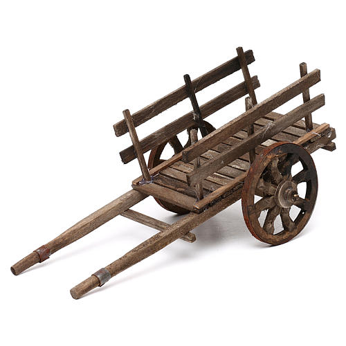 Wooden pull cart, 14 cm Neapolitan nativity 1
