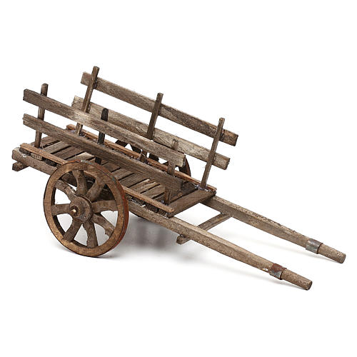 Wooden pull cart, 14 cm Neapolitan nativity 2