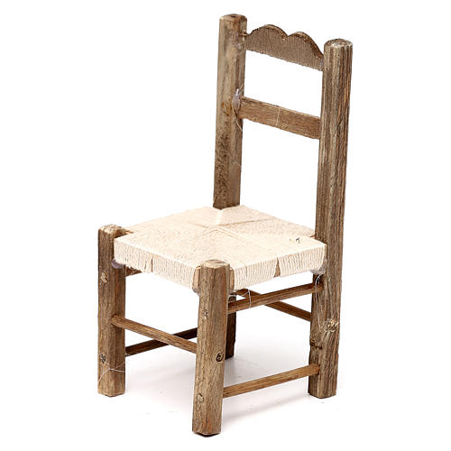 Set 3 chaises en bois 10-12-14 cm crèche napolitaine 2