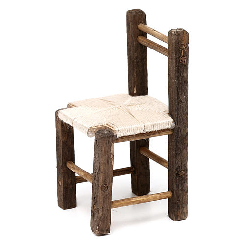 Set 3 chaises en bois 10-12-14 cm crèche napolitaine 3