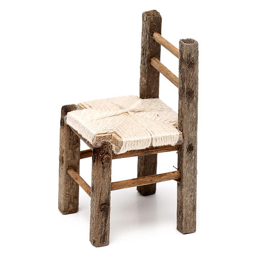 Set 3 chaises en bois 10-12-14 cm crèche napolitaine 4