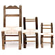Set 3 sedie in legno 10/12/14 cm presepe napoletano s1