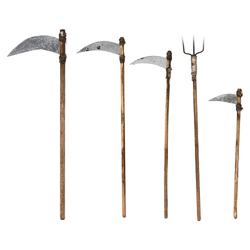Cinq outils de travail crèche napolitaine 12 cm 2