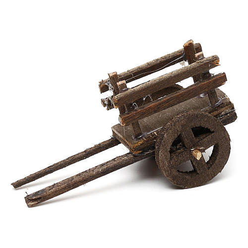 Conjunto carrinhos em madeira três modelos para presépio napolitano com peças de 4-6 cm de altura média 4